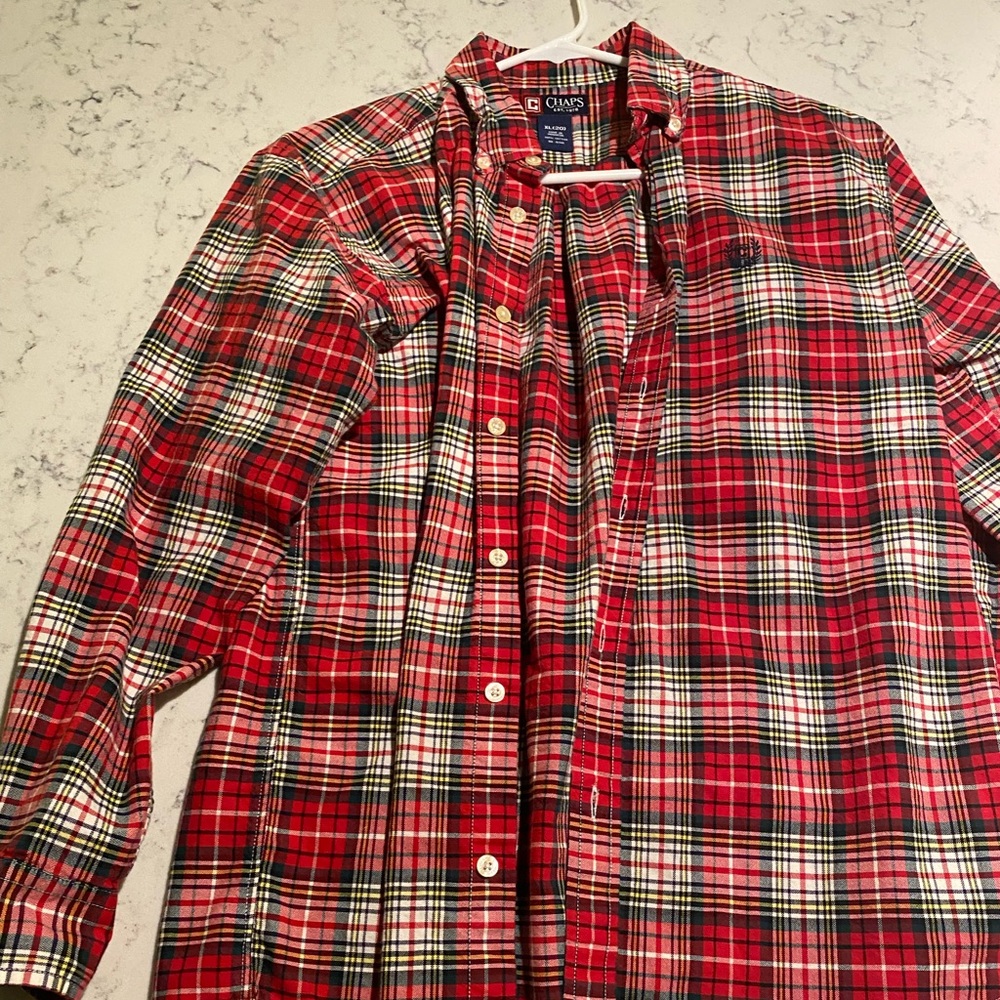RL Chaps plaid button down shirt